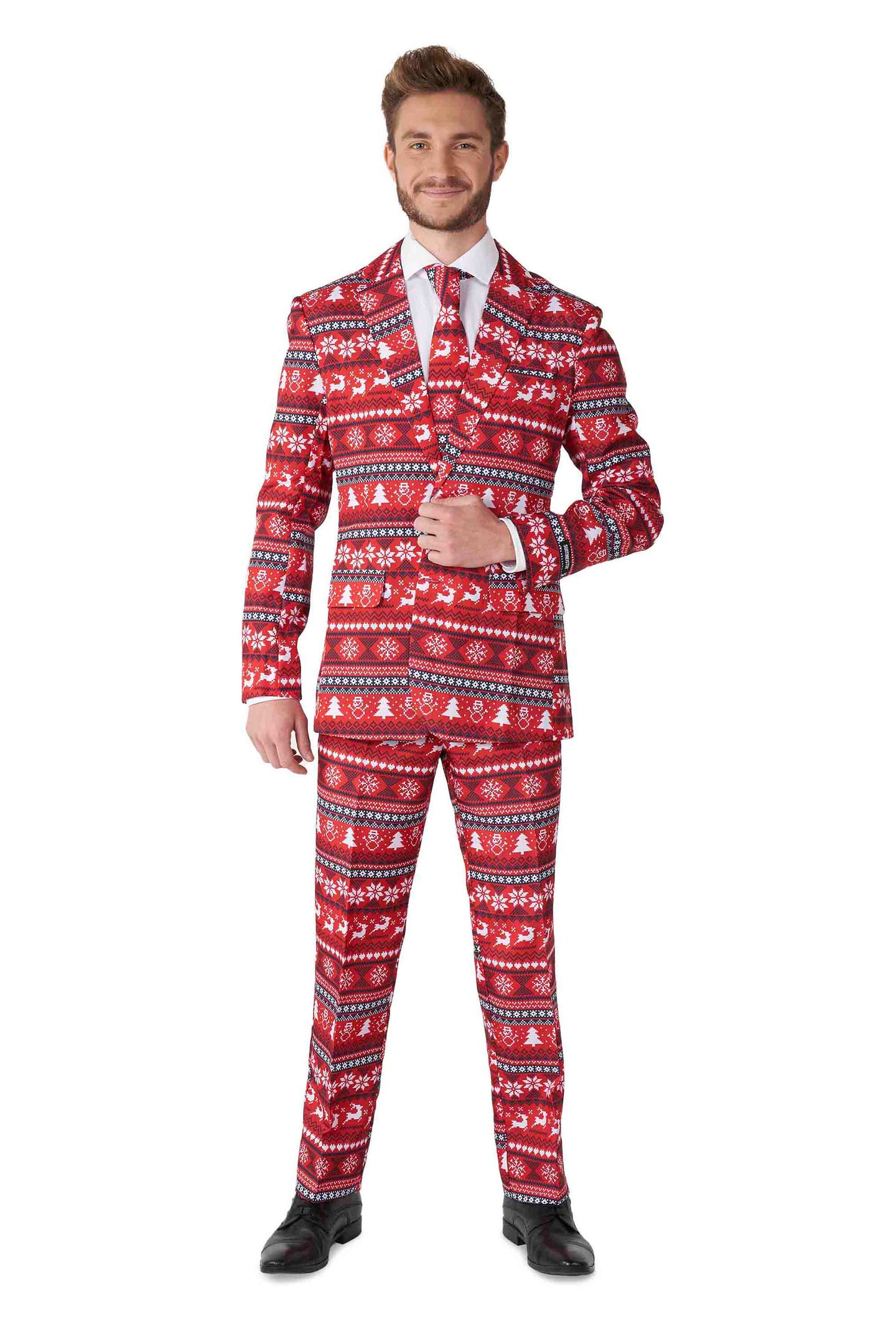 Nordic Pixel Red - Christmas suit