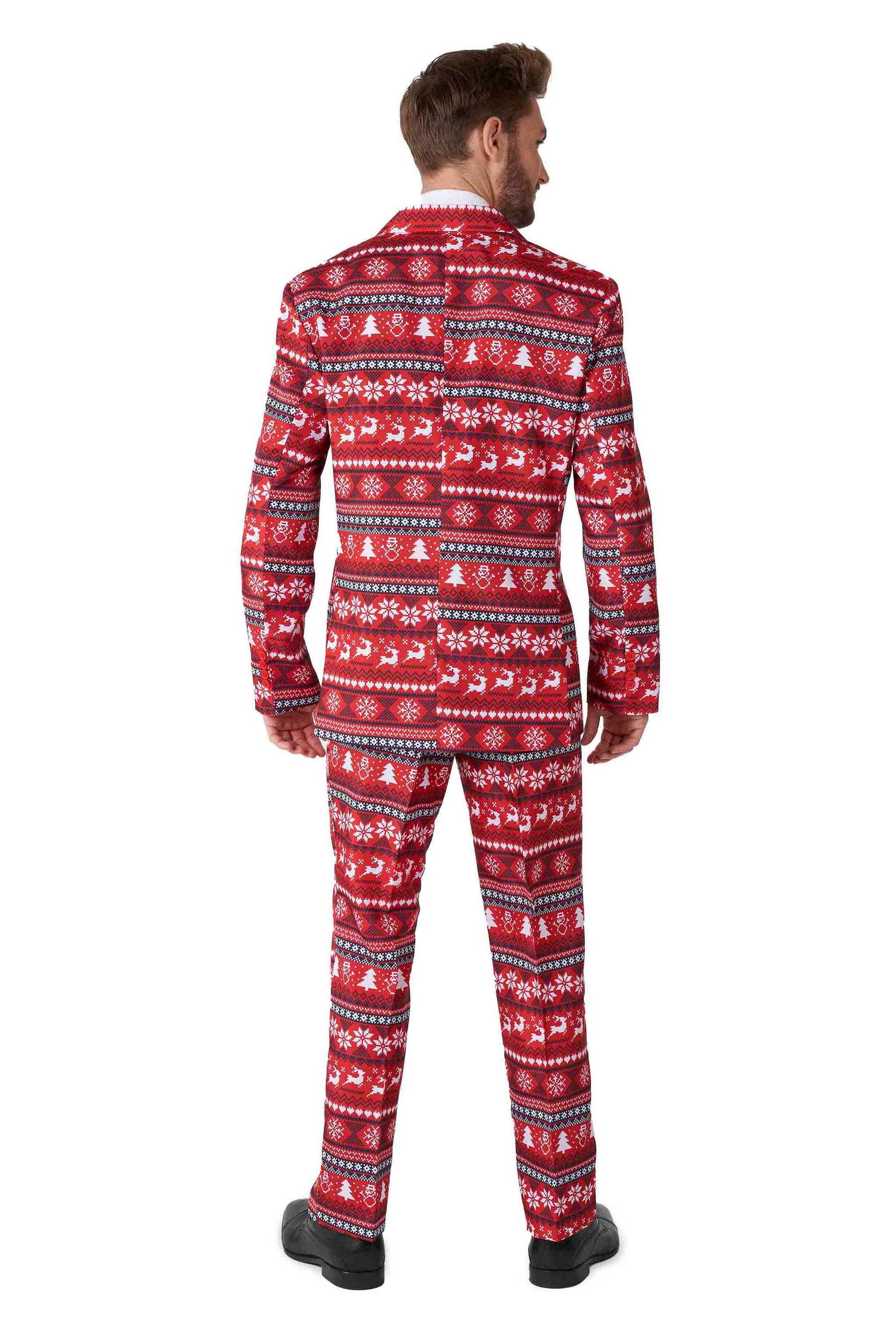 Nordic Pixel Red - Christmas suit