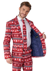 Nordic Pixel Red - Christmas suit