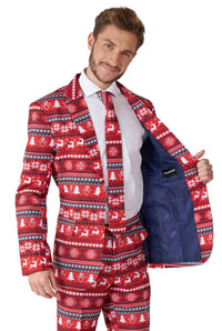 Nordic Pixel Red - Christmas suit