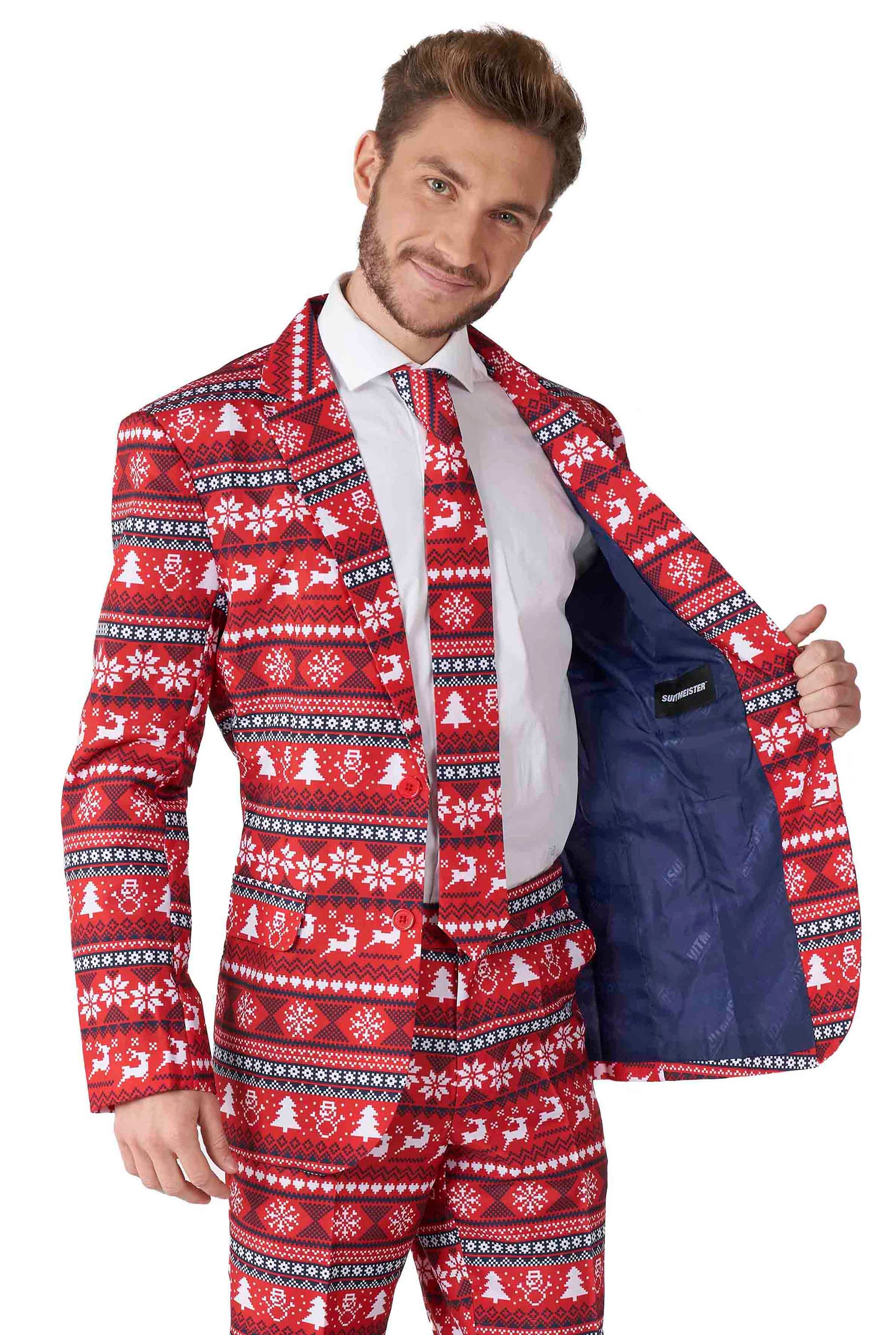 Nordic Pixel Red - Christmas suit