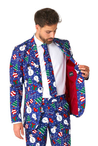 Christmas Snowman Blue