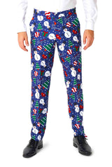 Christmas Snowman Blue