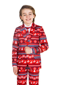 Nordic Pixel Red - Christmas suit
