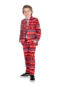 Nordic Pixel Red - Christmas suit