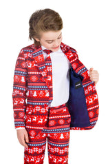 Nordic Pixel Red - Christmas suit
