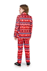 Nordic Pixel Red - Christmas suit