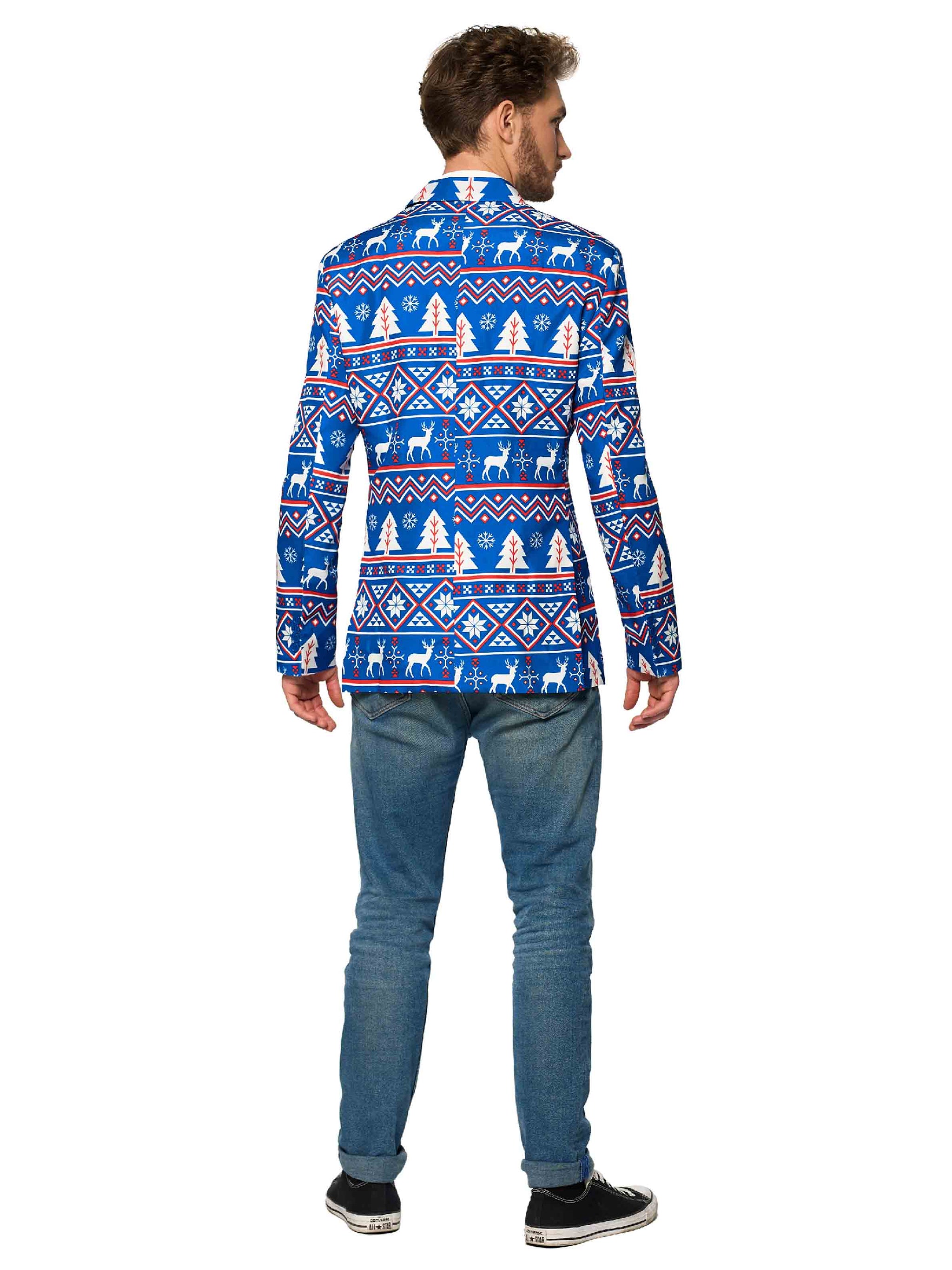 Christmas Blue Nordic Jacket - Christmas blazer