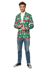 Christmas Green Nordic Jacket - Christmas blazer