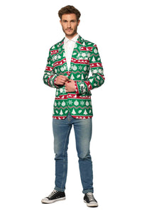 Christmas Green Nordic Jacket - Christmas blazer