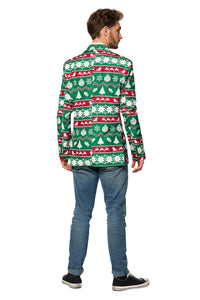Christmas Green Nordic Jacket - Christmas blazer