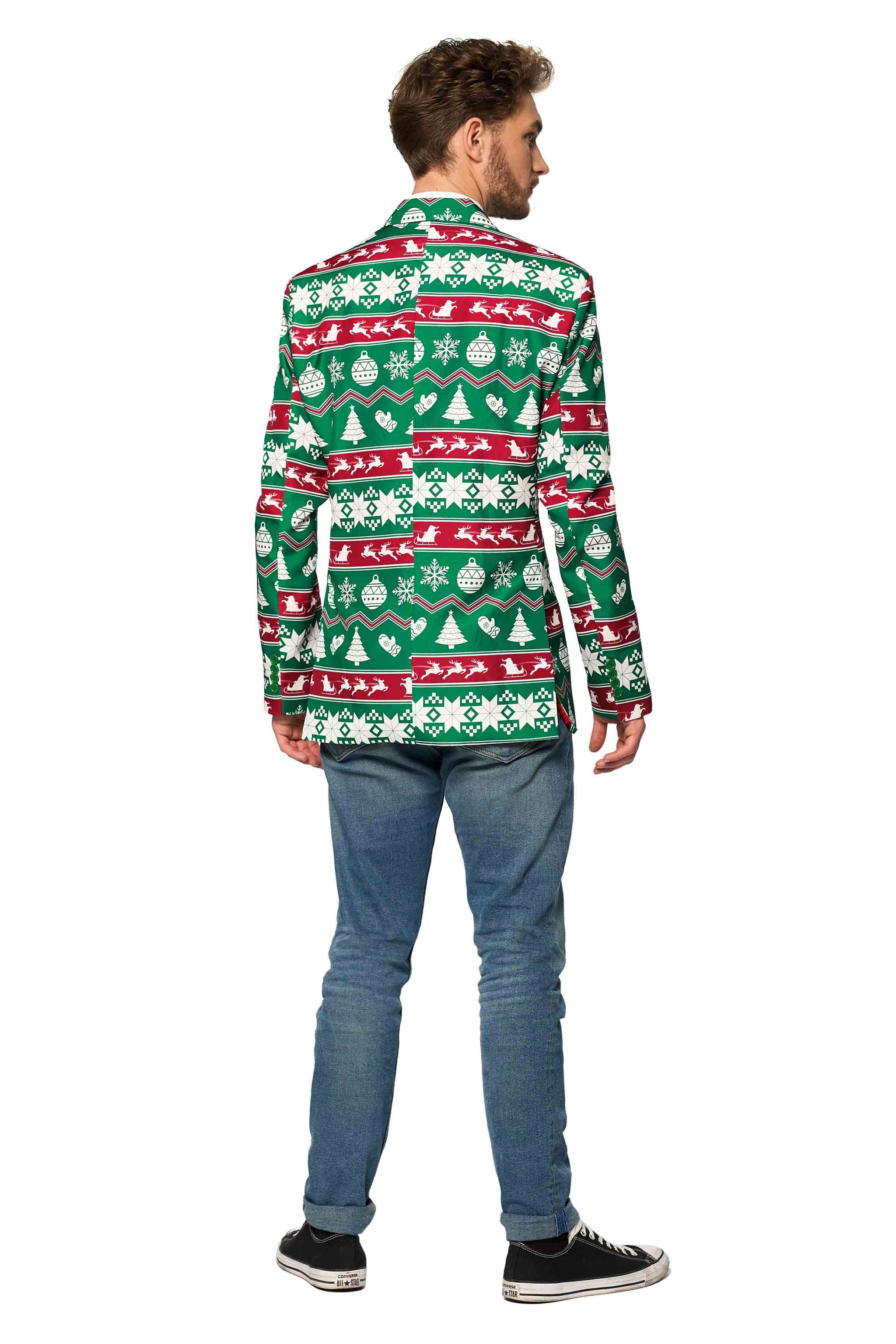Christmas Green Nordic Jacket - Christmas blazer