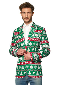 Christmas Green Nordic Jacket - Christmas blazer