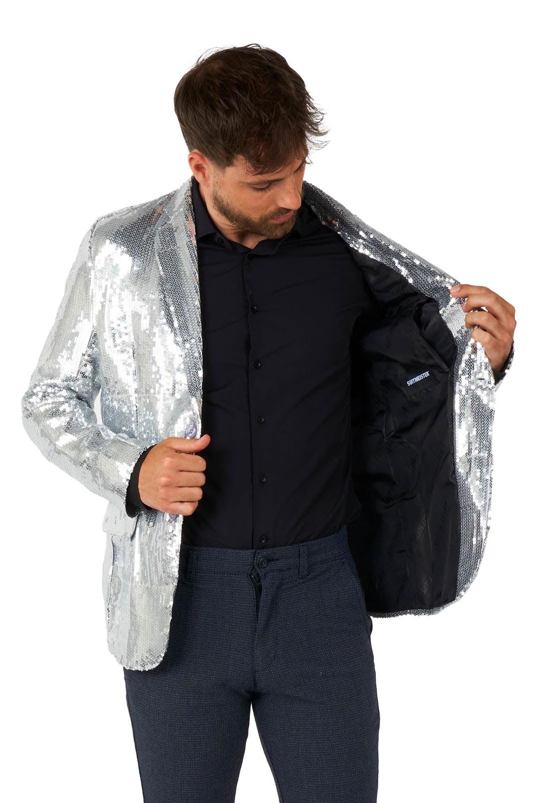 Sequins Blazer Silver