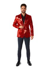 Sequins Blazer Red