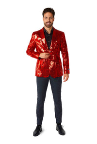 Sequins Blazer Red