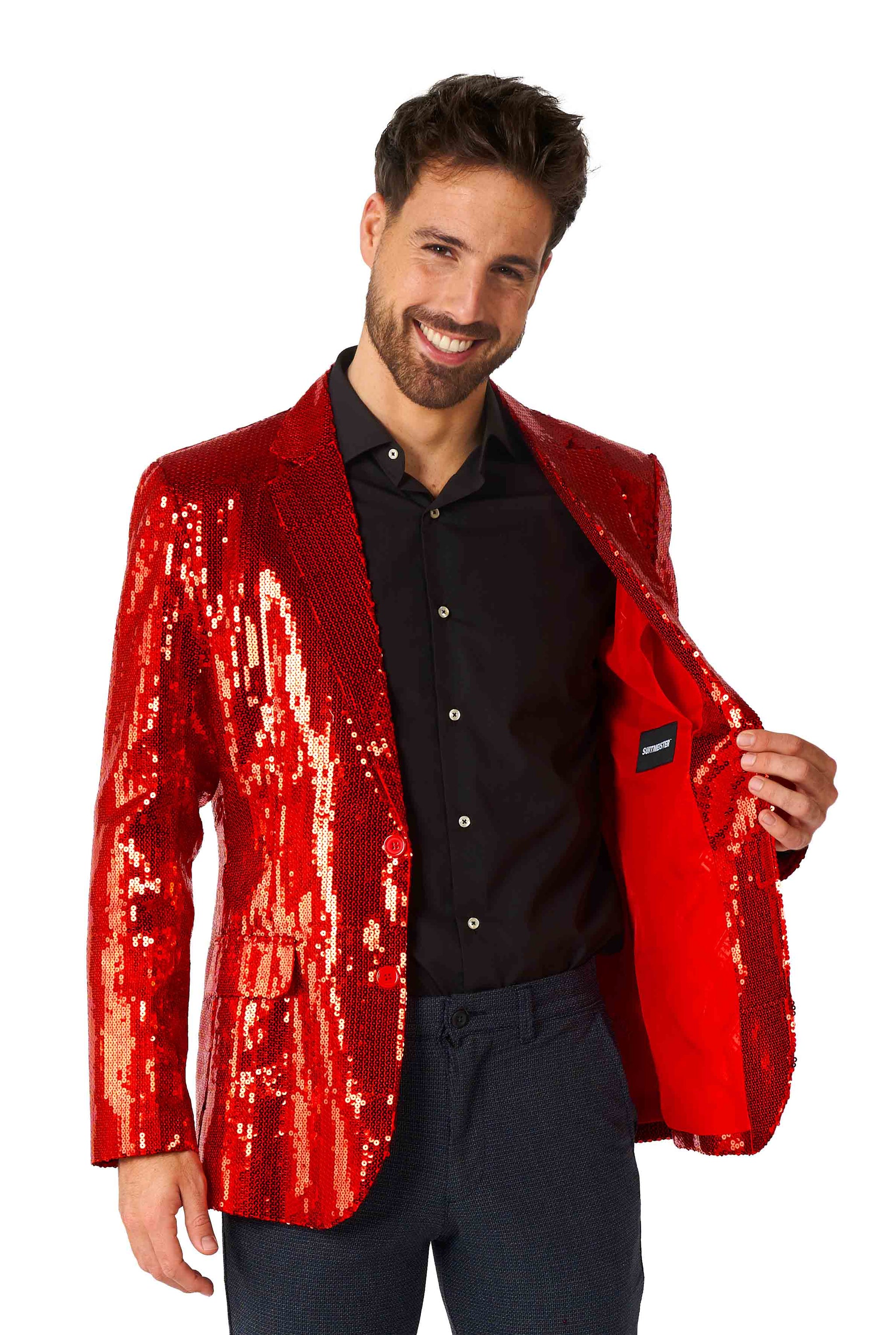 Sequins Blazer Red