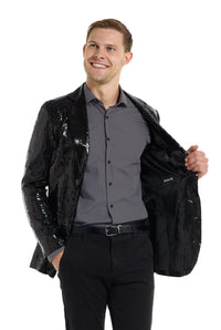 Sequin Blazer Black