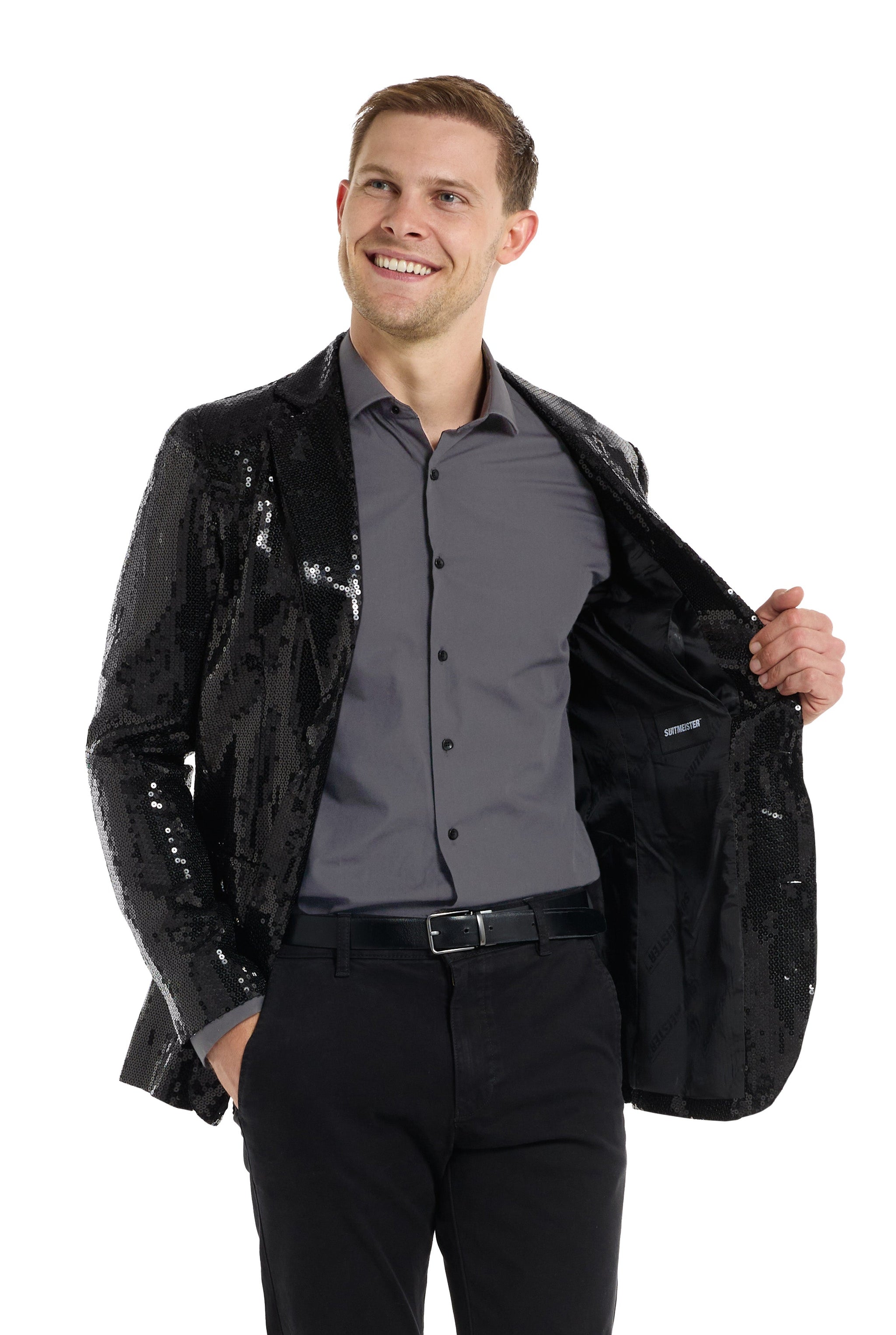 Sequin Blazer Black