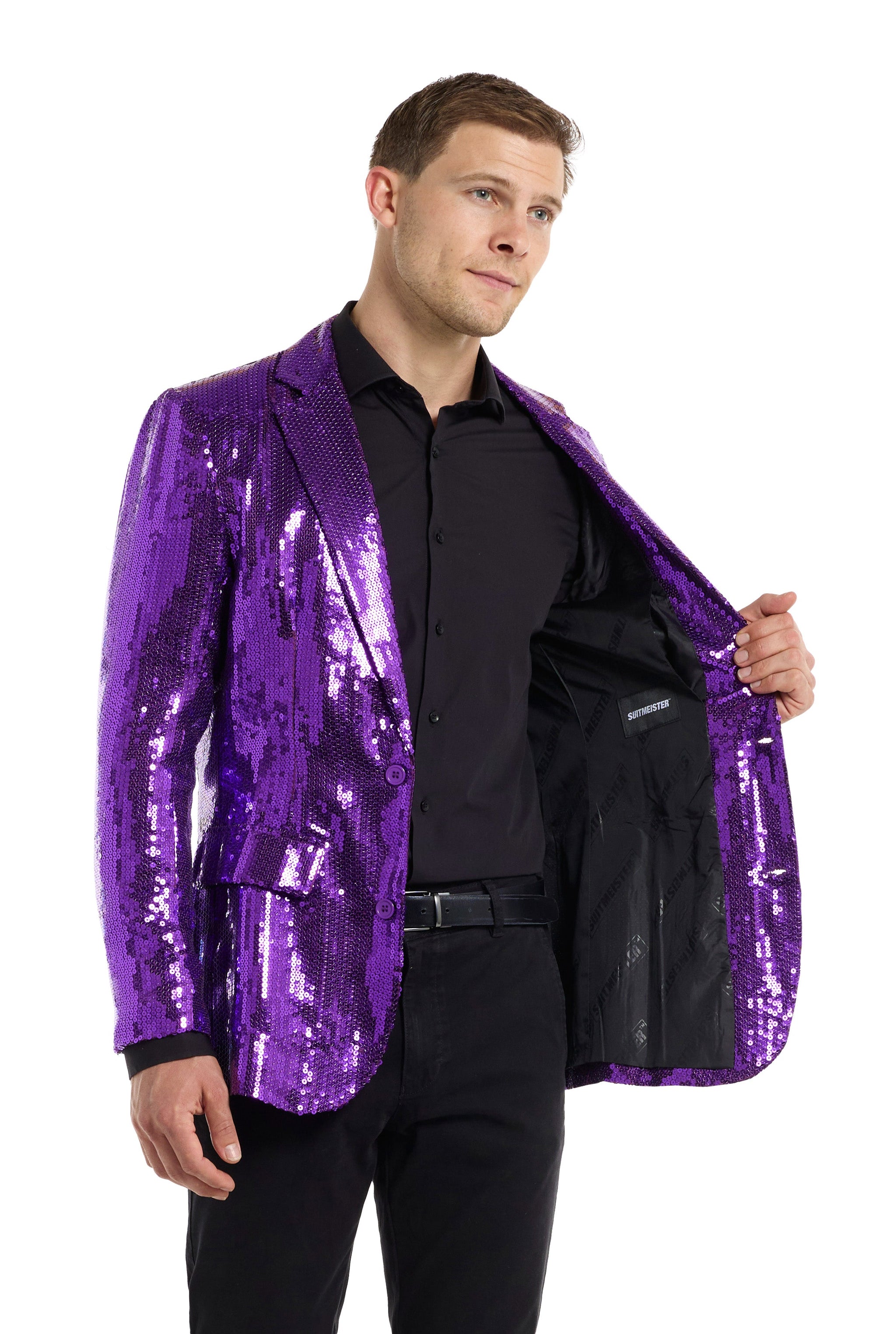 Sequins Blazer Purple