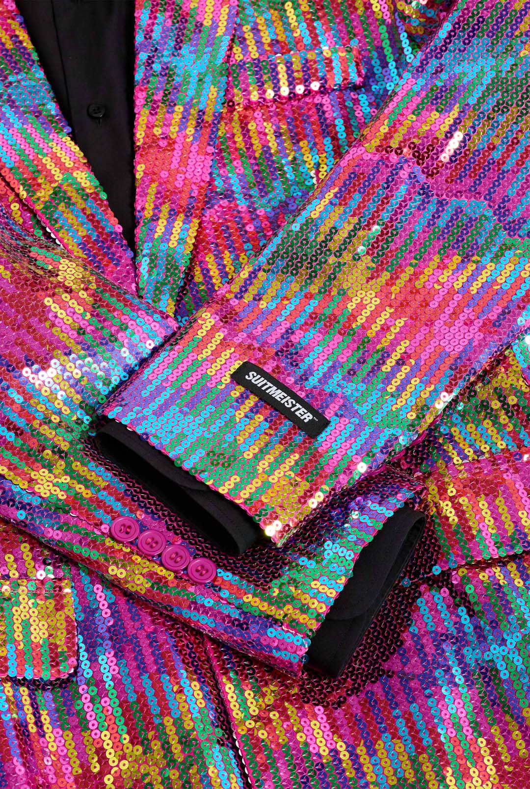 Casual Blazers Multi Coloured Blazers Rainbow Sequin Blazer Stand