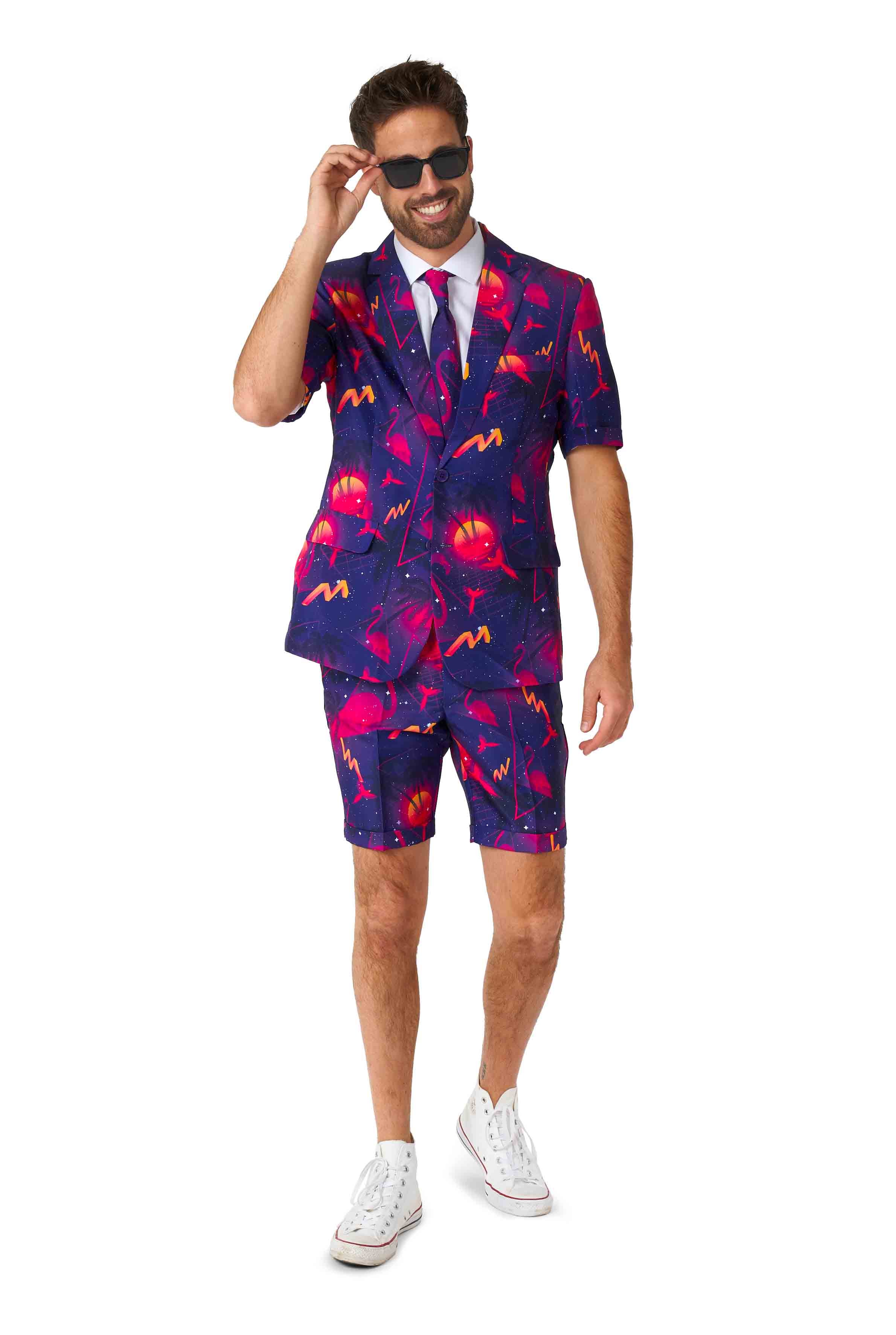 スーツ M ICON SUMMER SUIT SHORTS MON Men's summer business suits with shorts pants set (sport coat
