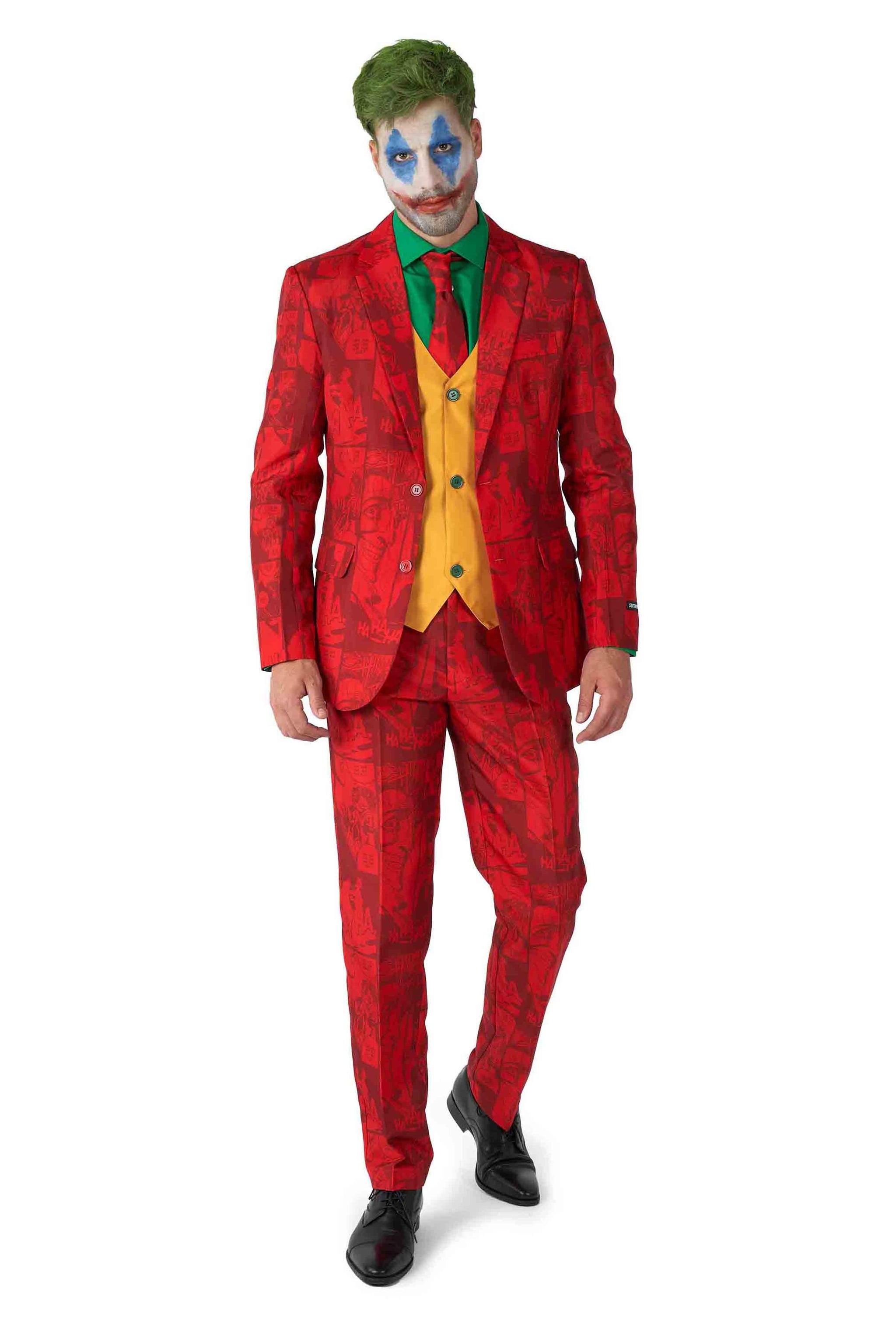 Scarlet Joker Suit Iconic Villain Costume for Crime Enthusiasts